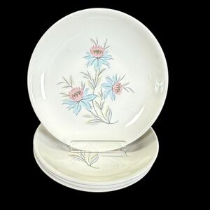 MCM Steubenville Pottery Fairlane Salad Plates 7.25" 1950s Set of 4